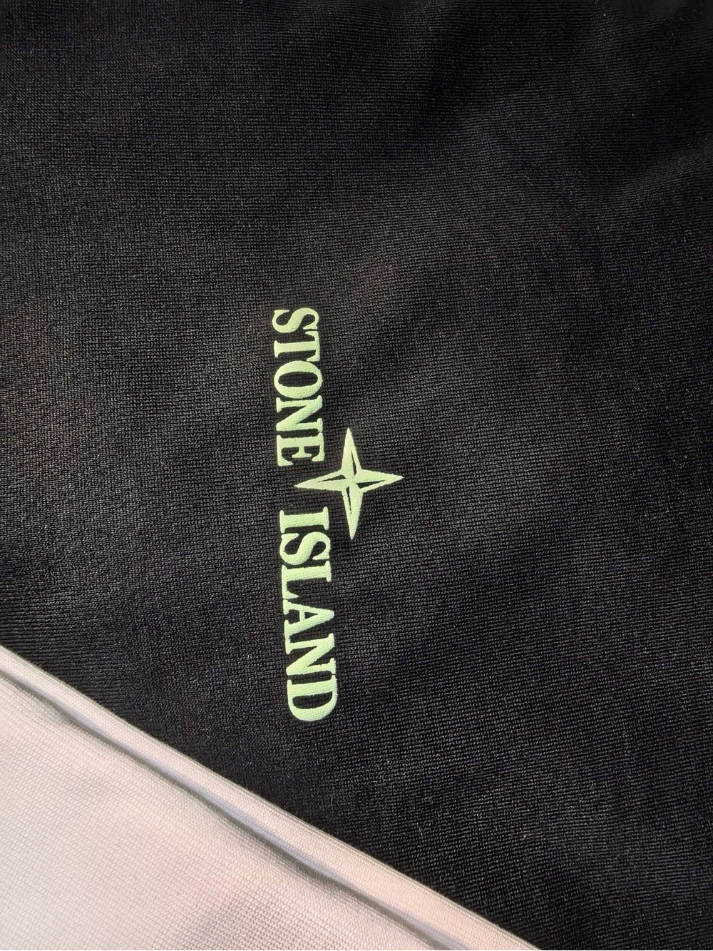 Stone Island Black Tee with Neon Green Compass Back Logo - Picture 4 of 6